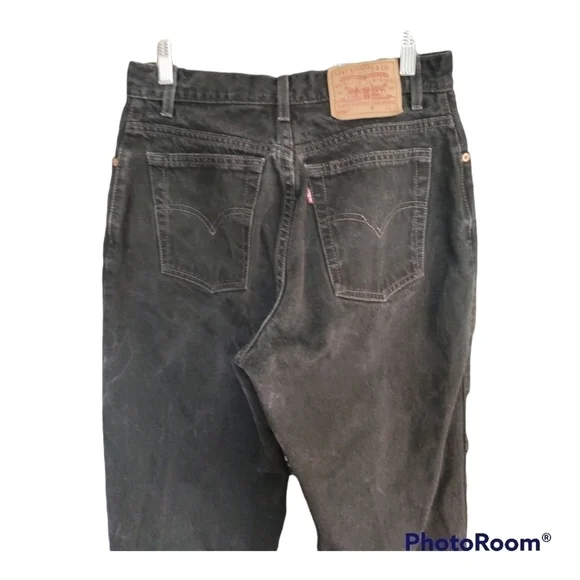 Levi's 550 Relaxed fit tapered leg black jeans woman size 12 - Picture 3 of 6